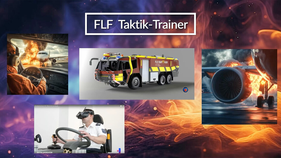 Illustration of the tactics trainer for airport firefighting vehicles