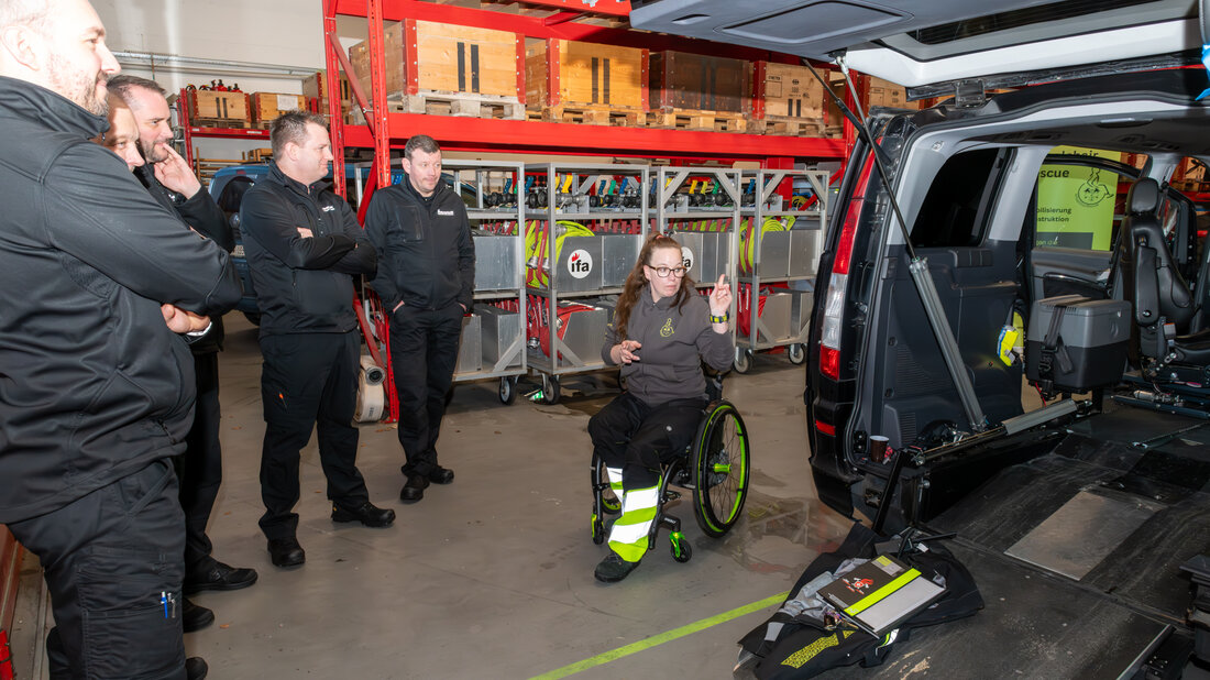 A converted vehicle with a ramp for use with a wheelchair