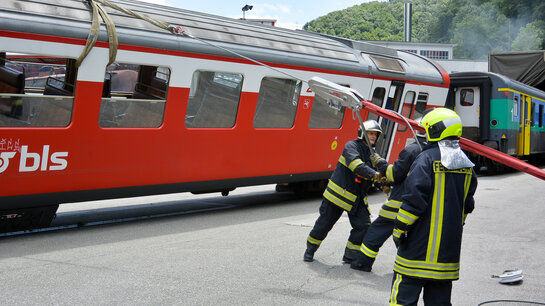 Sicherung eines Bahnwagens