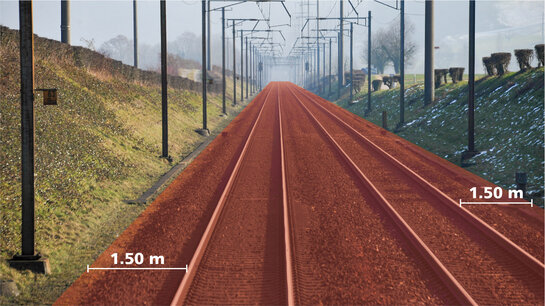 Graphic of a track with a marked danger zone