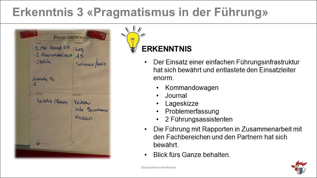 Foto zur Einsatzleitung mit Erläuterung